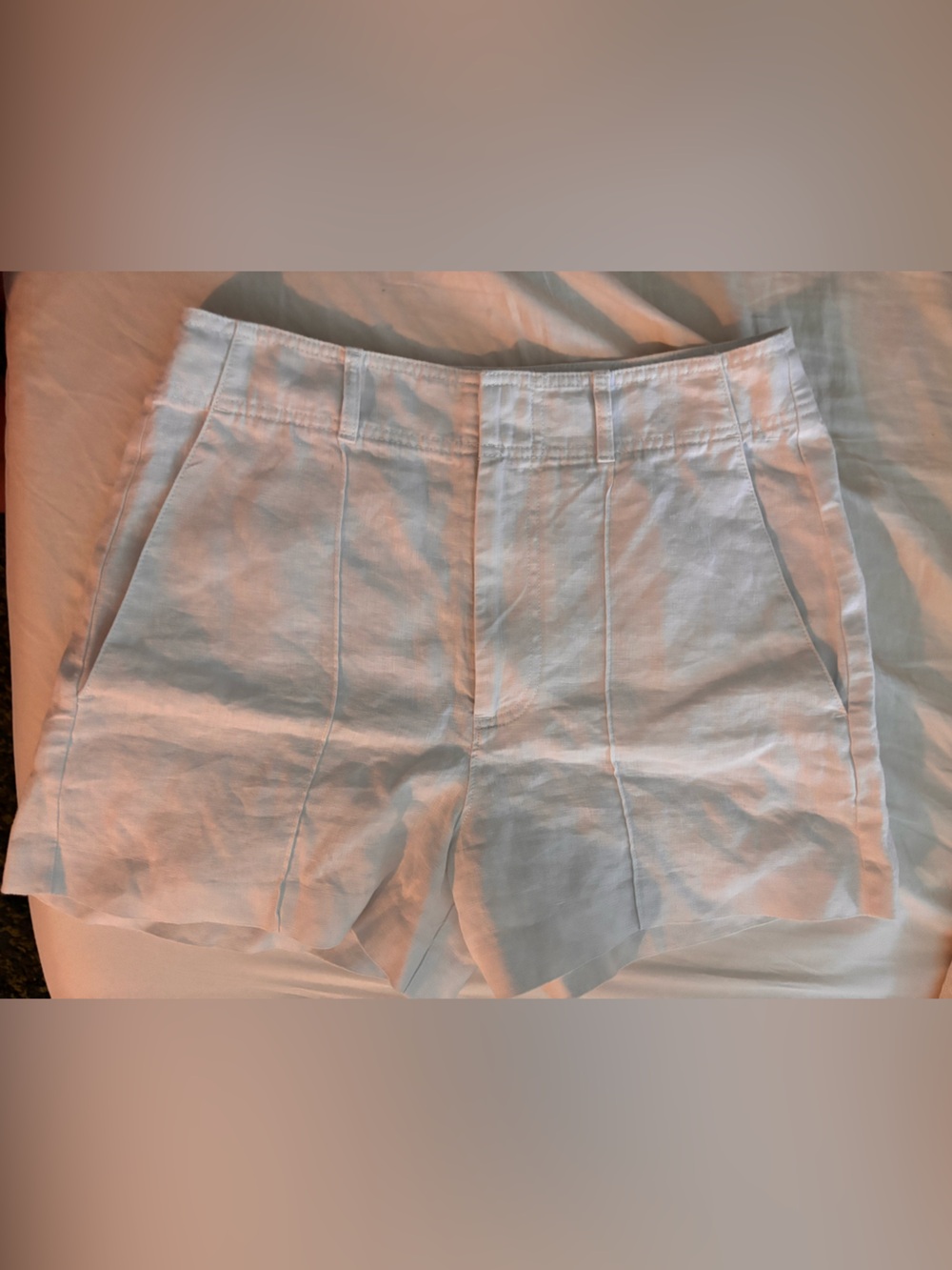 Madewell White High-Rise Linen-Blend Shorts - Picture 4 of 5